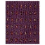 Viola Milano - Cravatta in Seta con Motivo Floreale Misto - Vino - Handmade in Italy - Luxury Exclusive Collection