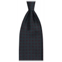 Viola Milano - Mix Flower Handprinted Ancient Madder Silk Tie - Green - Handmade in Italy - Luxury Exclusive Collection