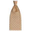 Viola Milano - Mix Flower Selftipped Italian Silk Tie - Yellow - Handmade in Italy - Luxury Exclusive Collection
