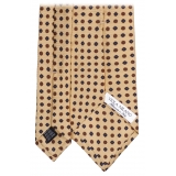 Viola Milano - Cravatta in Seta Italiana con Motivo a Fiori Misti - Giallo - Handmade in Italy - Luxury Exclusive Collection