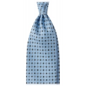 Viola Milano - Cravatta in Seta con Motivo a Fiori Misti - Azzurro Chiaro - Handmade in Italy - Luxury Exclusive Collection