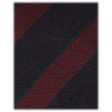Viola Milano - Cravatta in Shantung Intrecciata a Righe Miste - Mix Navy - Handmade in Italy - Luxury Exclusive Collection