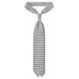 Viola Milano - Moon Bloom Untipped Silk Tie - White - Handmade in Italy - Luxury Exclusive Collection