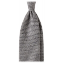 Viola Milano - Mosaic Pattern 3-Fold 100% Italian Cashmere Tie - Grey - Handmade in Italy - Luxury Exclusive Collection