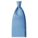 Viola Milano - Mosaic Pattern Selftipped Italian Silk Tie - Sea Mix - Handmade in Italy - Luxury Exclusive Collection