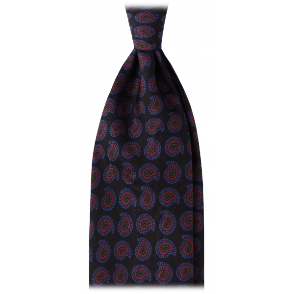 Viola Milano - Cravatta Mottram Paisley in Seta Italiana - Mezzanotte - Handmade in Italy - Luxury Exclusive Collection