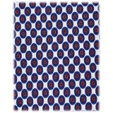 Viola Milano - Cravatta in Seta con Motivo Multi-Cerchio - Mix Navy - Handmade in Italy - Luxury Exclusive Collection