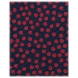 Viola Milano - Cravatta in Seta a 3 Pieghe Motivo Multi Pois - Blu Navy/Rosso - Handmade in Italy - Luxury Exclusive Collection