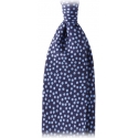 Viola Milano - Cravatta in Seta a 3 Pieghe con Motivo Multi-Punto - Navy/Mare - Handmade in Italy - Luxury Exclusive Collection