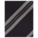 Viola Milano - Multi Stripe 3-Fold Grenadine Tie - Navy Mix - Handmade in Italy - Luxury Exclusive Collection