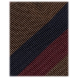 Viola Milano - Multi Stripe Handrolled Woven Silk Tie - Bronze Mix - Handmade in Italy - Luxury Exclusive Collection