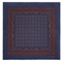 Viola Milano - Fazzoletto in Seta con Stampa Floreale Mystic - Blu Navy - Handmade in Italy - Luxury Exclusive Collection