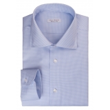 Viola Milano - Camicia da Abito con Colletto Tagliato New York - Pied de Poule - Handmade in Italy - Luxury Exclusive Collection