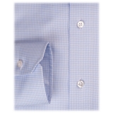 Viola Milano - Camicia da Abito con Colletto Tagliato New York - Pied de Poule - Handmade in Italy - Luxury Exclusive Collection