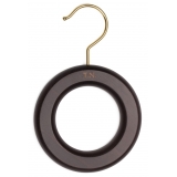 Viola Milano - Package of 20 x Tie/Scarf Hanger Ring - Dark Wood - Handmade in Italy - Luxury Exclusive Collection