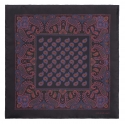 Viola Milano - Paisley Pattern Printed Silk Pocket Square - Midnight Mix - Handmade in Italy - Luxury Exclusive Collection