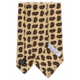 Viola Milano - Paisley Pattern Selftipped Italian Silk Tie - Yellow - Handmade in Italy - Luxury Exclusive Collection