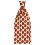 Viola Milano - Paisley Pattern Selftipped Italian Silk Tie - Yellow - Handmade in Italy - Luxury Exclusive Collection