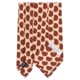 Viola Milano - Cravatta in Seta Italiana con Motivo Paisley - Giallo - Handmade in Italy - Luxury Exclusive Collection
