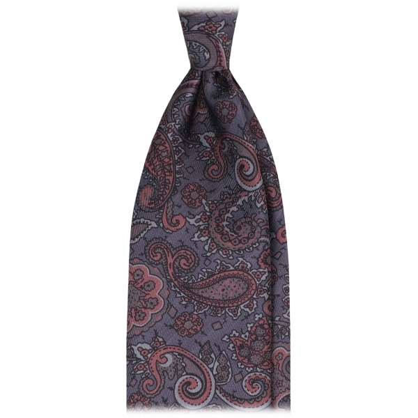 Viola Milano - Cravatta in Seta con Stampa Paisley - Mix Mare - Handmade in Italy - Luxury Exclusive Collection