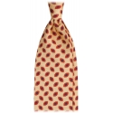 Viola Milano - Cravatta in Seta Italiana con Ricamo Floreale Palermo - Giallo - Handmade in Italy - Luxury Exclusive Collection