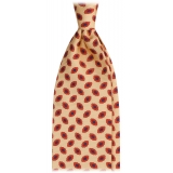 Viola Milano - Cravatta in Seta Italiana con Ricamo Floreale Palermo - Giallo - Handmade in Italy - Luxury Exclusive Collection