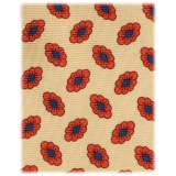 Viola Milano - Cravatta in Seta Italiana con Ricamo Floreale Palermo - Giallo - Handmade in Italy - Luxury Exclusive Collection
