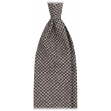 Viola Milano - Cravatta Pied de Poule 100% Cashmere - Nero/Bianco - Handmade in Italy - Luxury Exclusive Collection