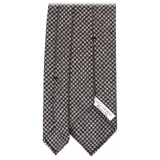Viola Milano - Cravatta Pied de Poule 100% Cashmere - Nero/Bianco - Handmade in Italy - Luxury Exclusive Collection