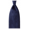 Viola Milano - Cravatta a 3 Pieghe in Lana Pied de Poule - Navy Mix - Handmade in Italy - Luxury Exclusive Collection