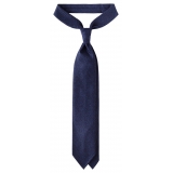 Viola Milano - Cravatta a 3 Pieghe in Lana Pied de Poule - Navy Mix - Handmade in Italy - Luxury Exclusive Collection