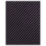 Viola Milano - Cravatta a Tre Pieghe in Granatina con Pois - Blu Navy/Bianco - Handmade in Italy - Luxury Exclusive Collection