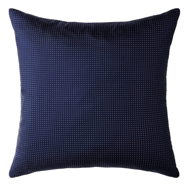 Viola Milano - Cuscino in Seta Stampato a Mano Pin Dot - Navy - Handmade in Italy - Luxury Exclusive Collection