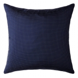 Viola Milano - Cuscino in Seta Stampato a Mano Pin Dot - Navy - Handmade in Italy - Luxury Exclusive Collection