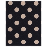 Viola Milano - Cravatta in Seta Corso Venezia Dots - Blu Navy/Bianco - Handmade in Italy - Luxury Exclusive Collection