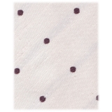 Viola Milano - Polka Dot Handrolled Woven Shantung Tie - Natural/Brown - Handmade in Italy - Luxury Exclusive Collection