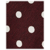 Viola Milano - Cravatta in Seta Jacquard Moon Dot - Vino/Bianco - Handmade in Italy - Luxury Exclusive Collection