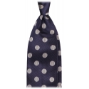 Viola Milano - Cravatta Vintage Venezia Dot in Seta - Blu Navy/Bianco - Handmade in Italy - Luxury Exclusive Collection