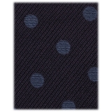 Viola Milano - Cravatta in Seta Lavorata a Mano a Pois - Navy/Mare - Handmade in Italy - Luxury Exclusive Collection