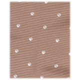 Viola Milano - Cravatta in Seta Lavorata a Mano a Pois - Sabbia/Bianco - Handmade in Italy - Luxury Exclusive Collection