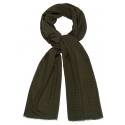 Viola Milano - Polka Dot Printed 100% Cashmere Scarf - Forest/Wine - Handmade in Italy - Luxury Exclusive Collection