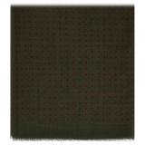 Viola Milano - Polka Dot Printed 100% Cashmere Scarf - Forest/Wine - Handmade in Italy - Luxury Exclusive Collection