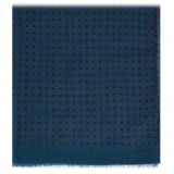Viola Milano - Polka Dot Printed 100% Cashmere Scarf - Sea/Red - Handmade in Italy - Luxury Exclusive Collection