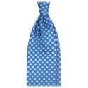 Viola Milano - Polka Dot Untipped Silk Tie - Blue - Handmade in Italy - Luxury Exclusive Collection