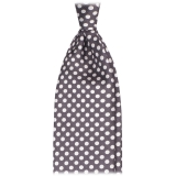 Viola Milano - Polka Dot Untipped Silk Tie - Grey/White - Handmade in Italy - Luxury Exclusive Collection