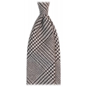 Viola Milano - Prince of Wales Pattern Handrolled Wool Tie - Black - Handmade in Italy - Luxury Exclusive Collection