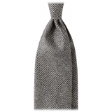 Viola Milano - Prince of Wales Untipped 100% Wool Tie - Grey - Handmade in Italy - Luxury Exclusive Collection