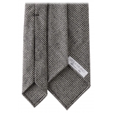 Viola Milano - Prince of Wales Untipped 100% Wool Tie - Grey - Handmade in Italy - Luxury Exclusive Collection