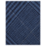 Viola Milano - Prince of Wales Untipped Linen Tie - Denim Mix - Handmade in Italy - Luxury Exclusive Collection
