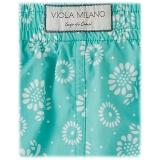 Viola Milano - Printed Floral Swimtrunks - Mint - Handmade in Italy - Luxury Exclusive Collection